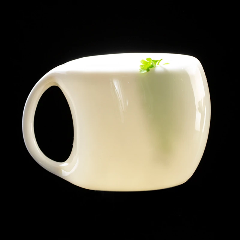 创意茶杯带把防烫羊脂玉瓷功夫茶具品茗杯大号手工泡茶杯咖啡杯