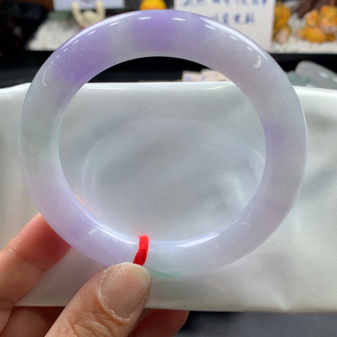 翡翠未镶嵌手镯59.2胖圆（有贯穿纹裂），43号