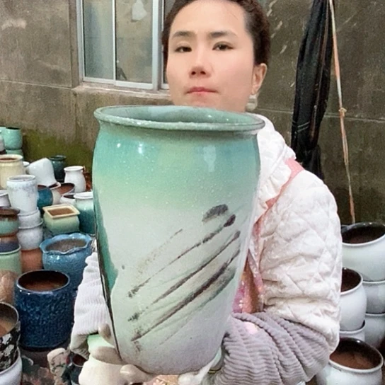 紫砂花盆瑕疵口20高31