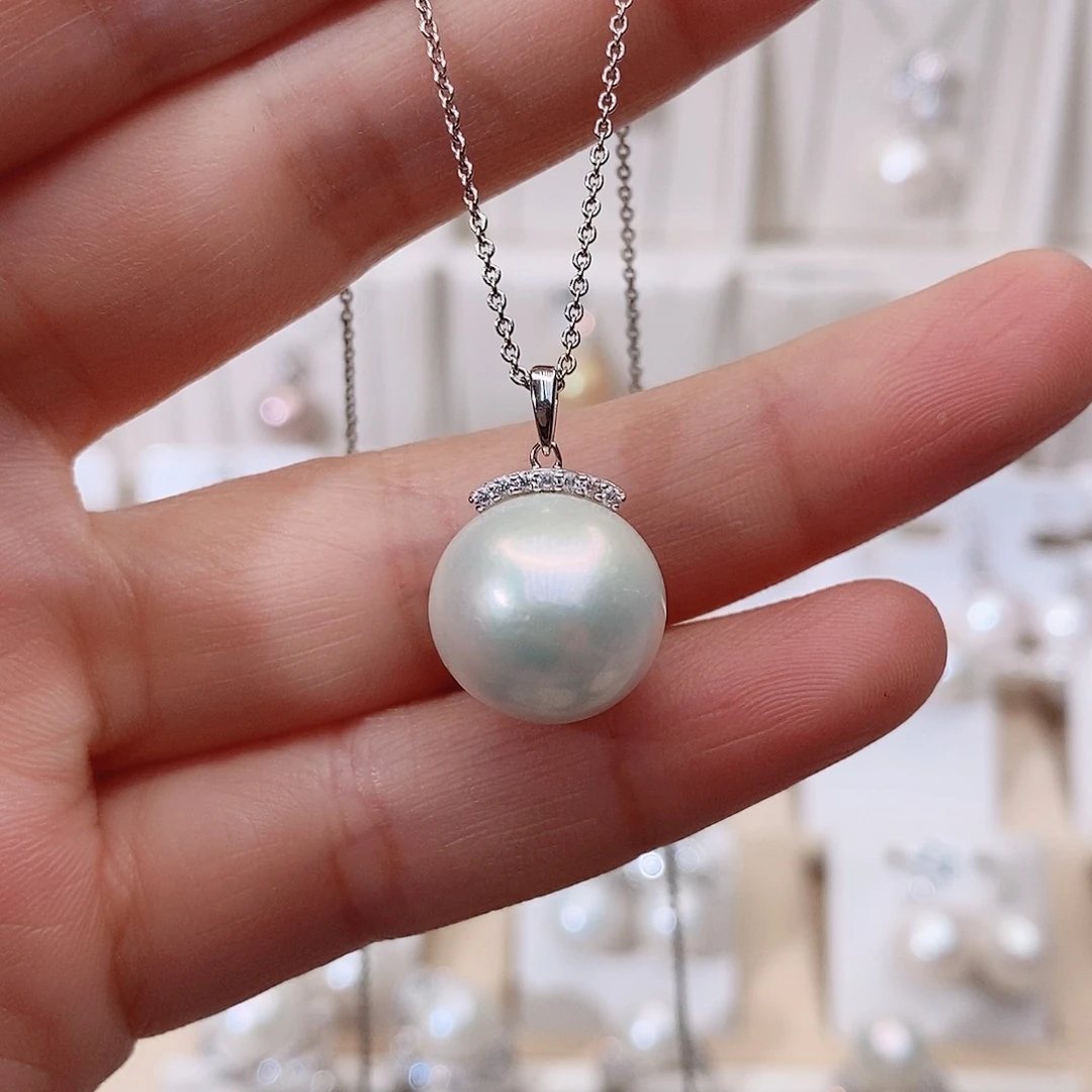 颈饰银S925镶嵌淡水珍珠