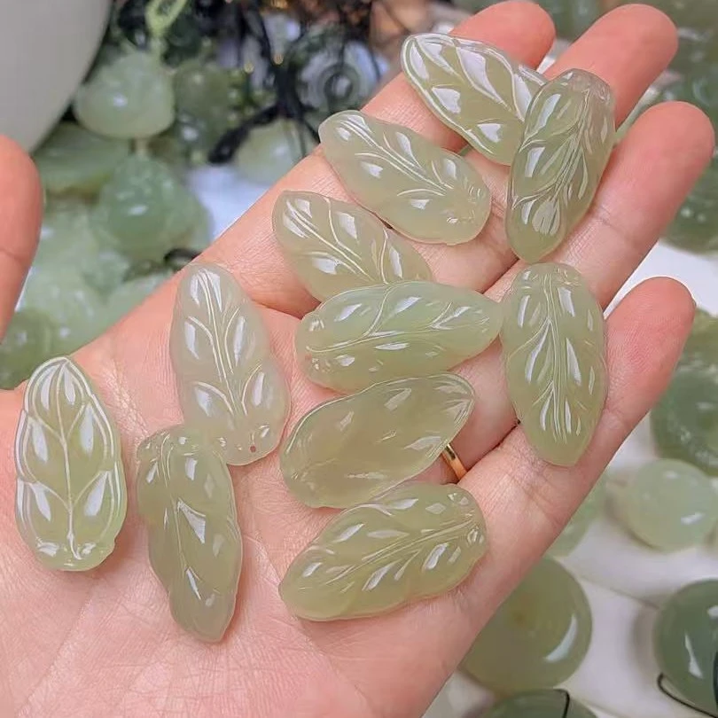 古风天然和田玉湖水绿树叶吊坠新中式情侣款精致高冰新款保真正品