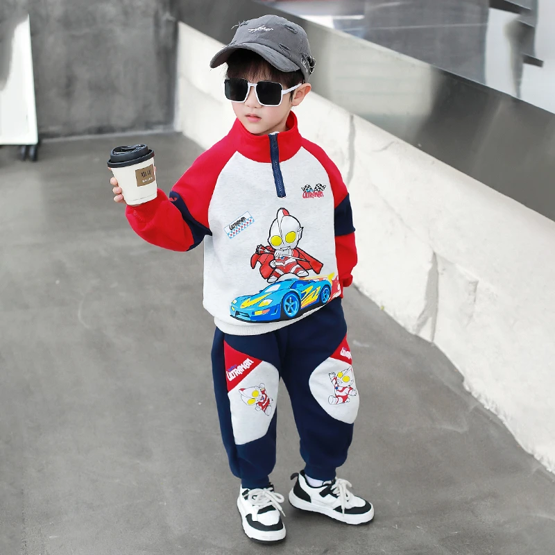 奥特曼男童衣服秋季立领卫衣套装2025新款儿童春秋装男孩帅气时髦