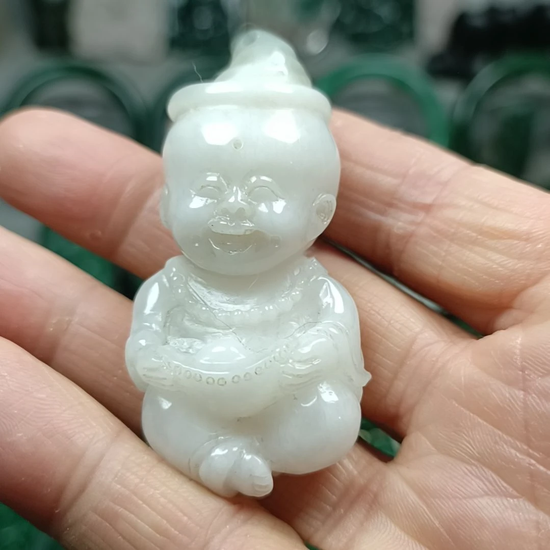 未镶嵌独山玉善财童子