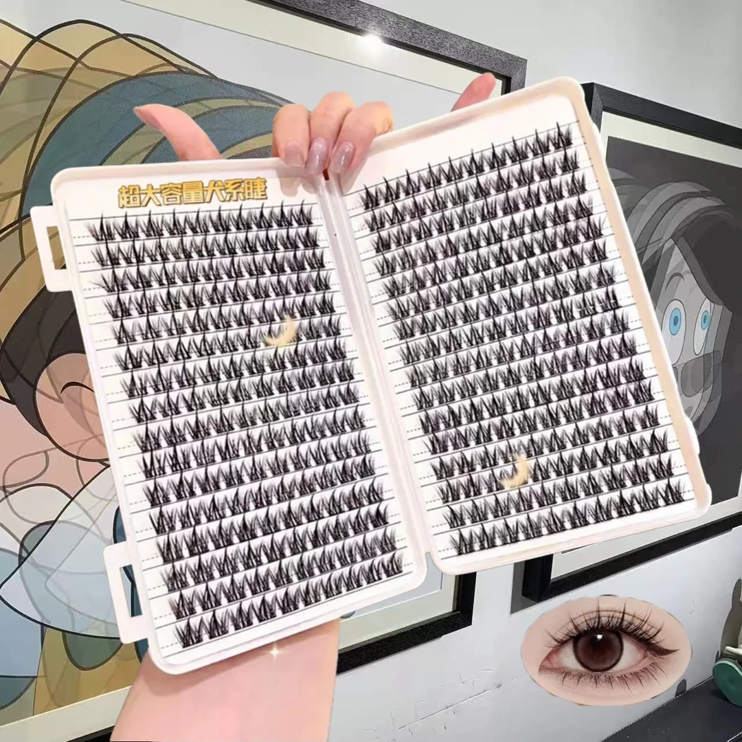 免胶假睫毛开运招财汪自然卷翘浓密无需胶水仿真分段式新手假睫毛