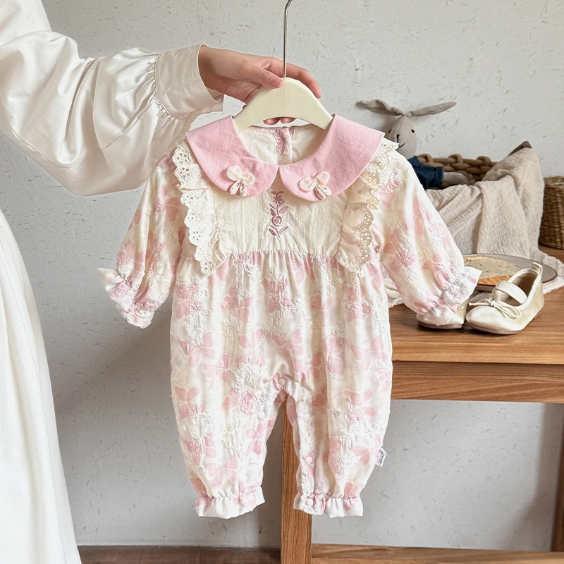 婴儿秋季连体衣新生儿宝宝秋季衣服2025年新款满月周岁爬行服