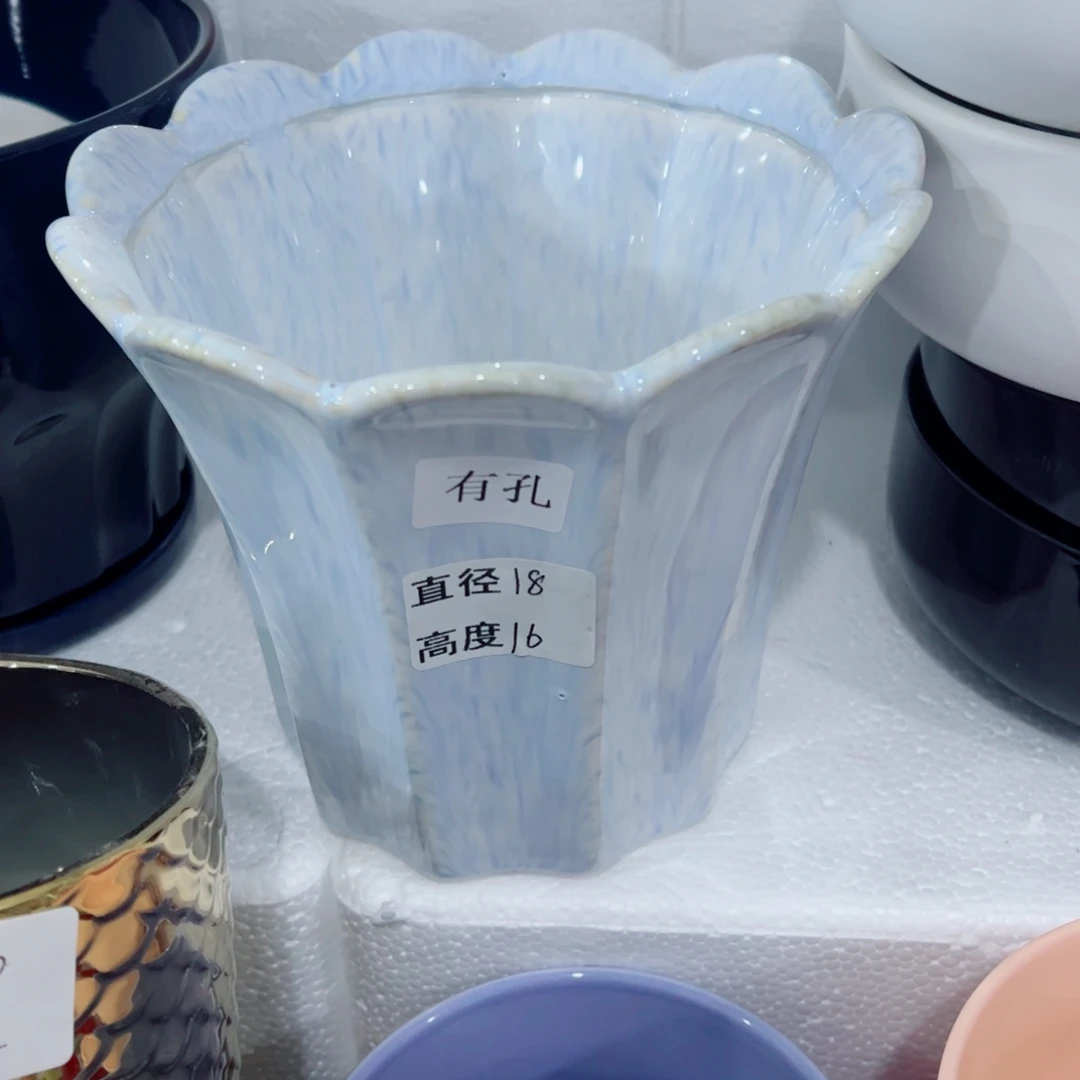 有孔，陶瓷花盆满10米包邮发货