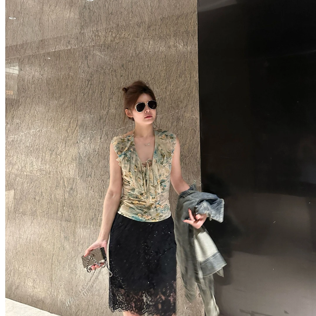 主播推荐-小众系列新工艺珠片蕾丝半身裙