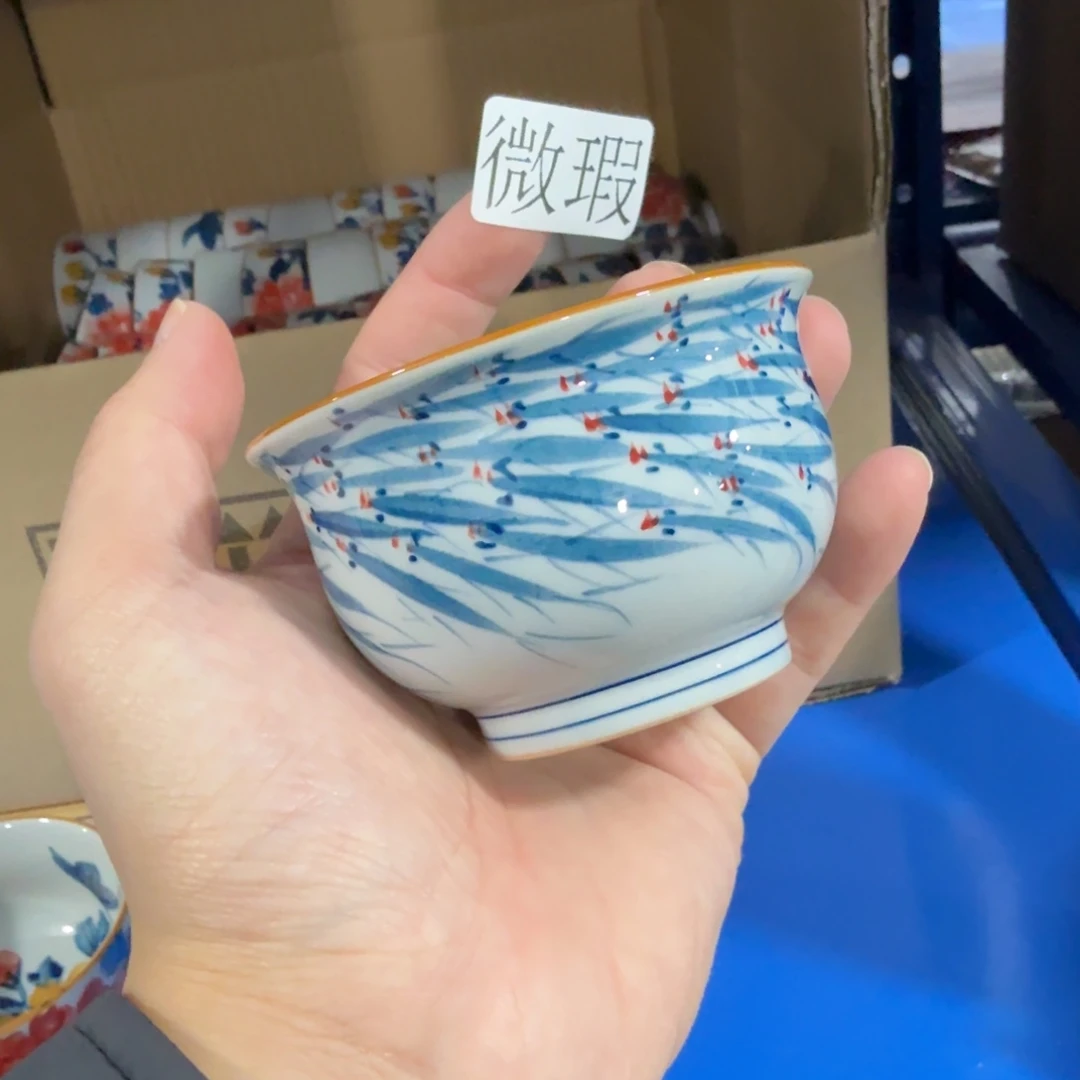 釉下手绘茶具微瑕