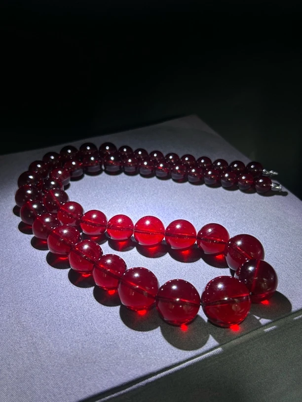 血药珀塔链国风款项链时尚百搭女士红色妈妈气质