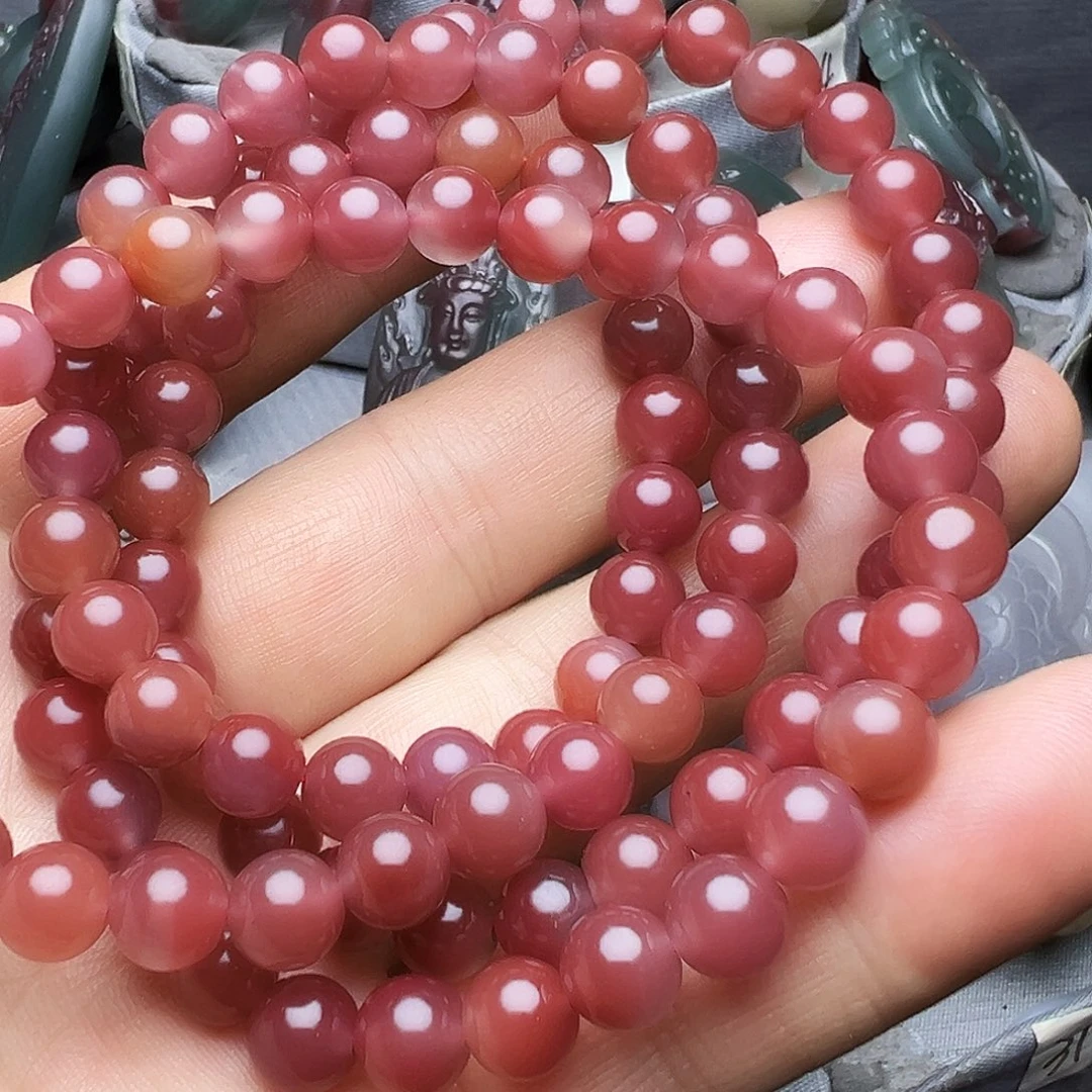 花***肉玛瑙/玉髓未镶嵌颈饰