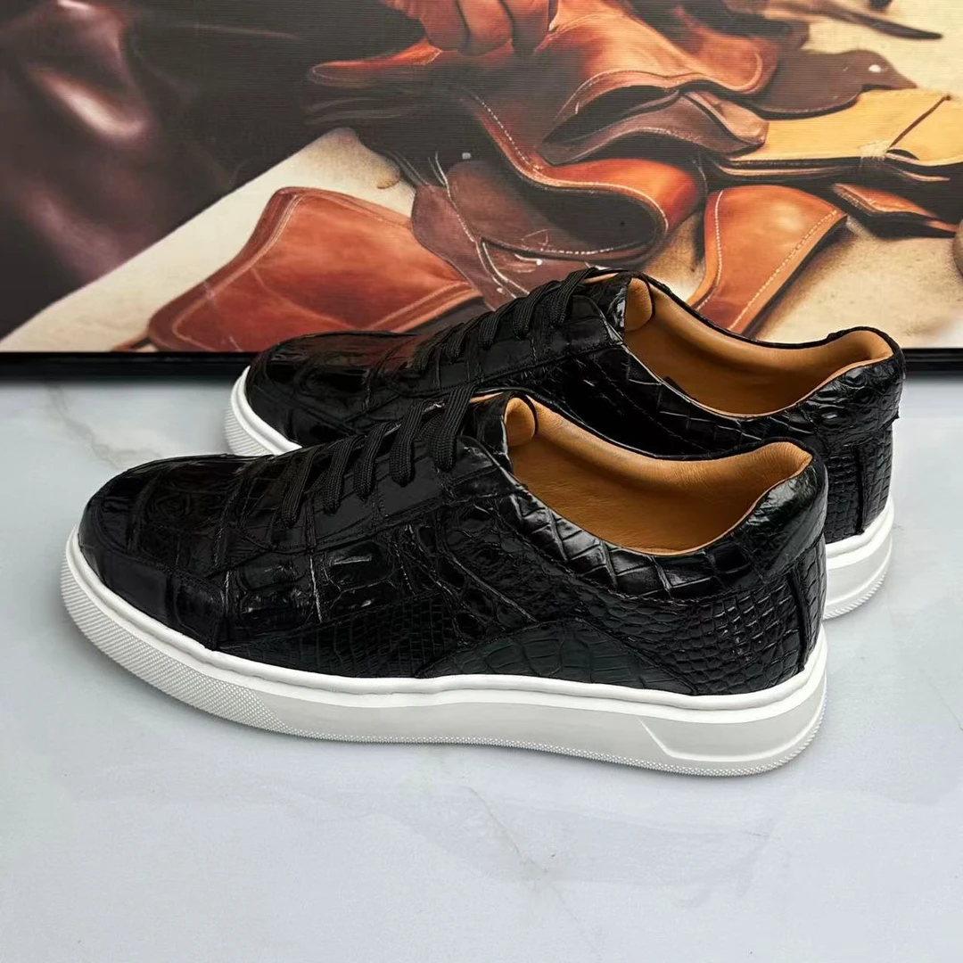 鳄鱼肚皮休闲小板鞋鞋子