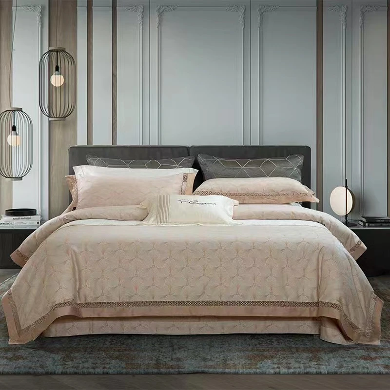 【专柜清仓】lsdw色织提花天丝棉被套床盖款四件套-瑞思-桔