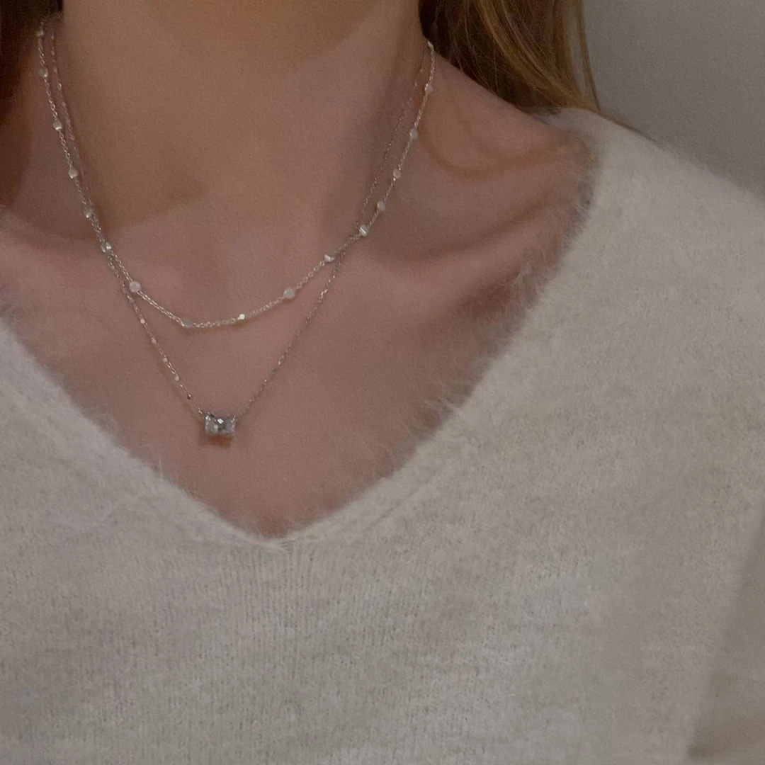 坠链均925银 JIUJIU【碎冰冰小蛮腰】项链小众设计叠戴气质百搭1211