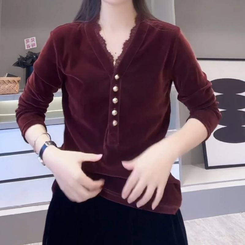 【排扣蕾丝边】2025新款韩版设计感拼接百搭拼接衬上衣LK2507101