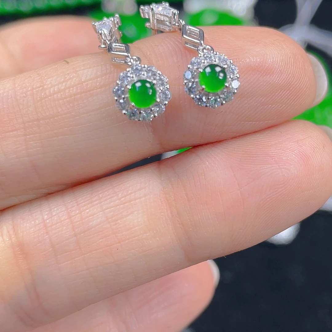 翡翠吊坠(不含链)银S925镶嵌