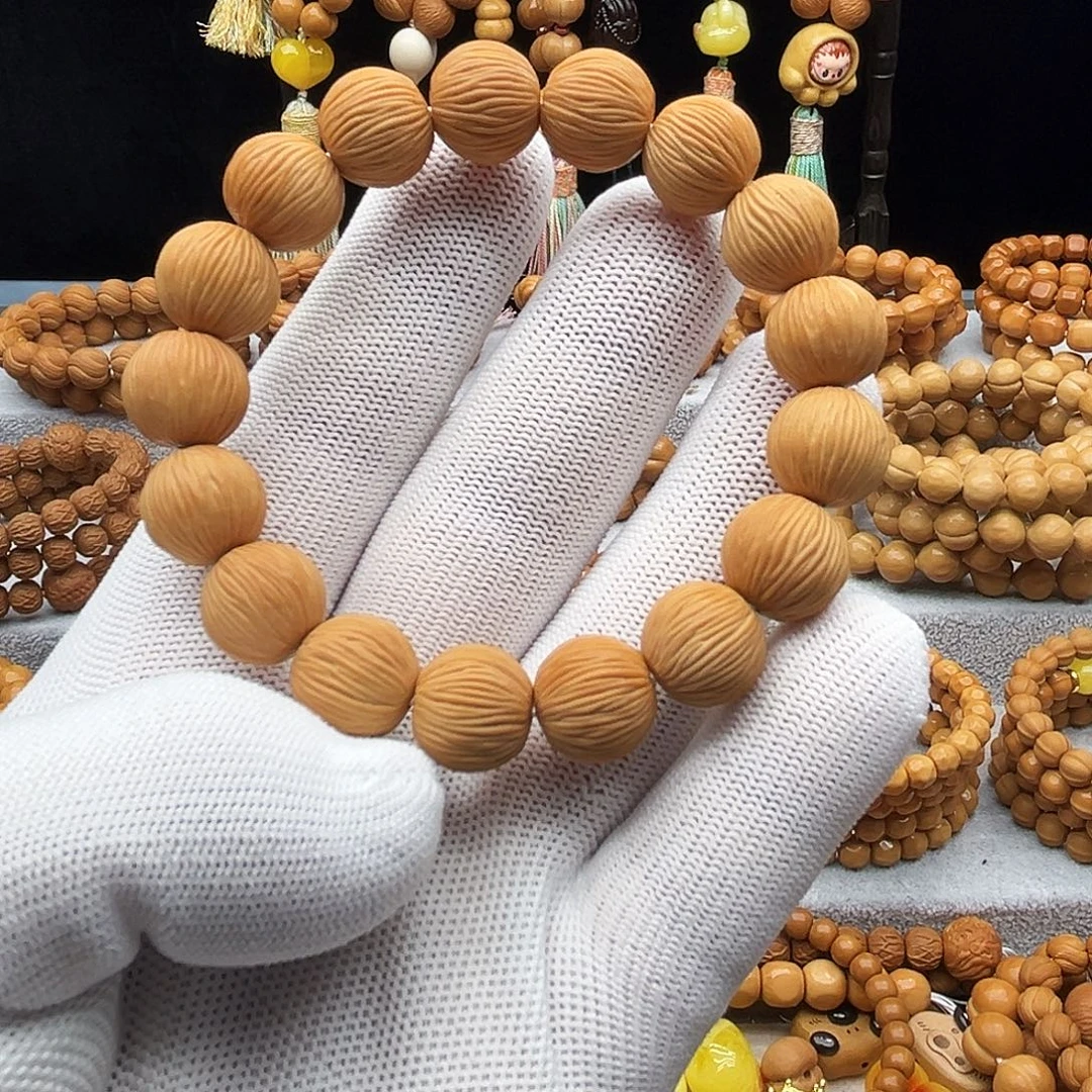猴头核桃手串全品原皮色猴头拉丝正圆珠