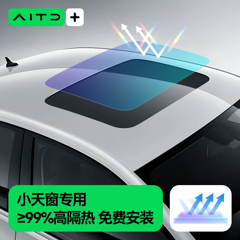 小天窗专用汽车贴膜太阳膜防晒防爆隐私膜防眩光高隔热遮阳玻璃膜