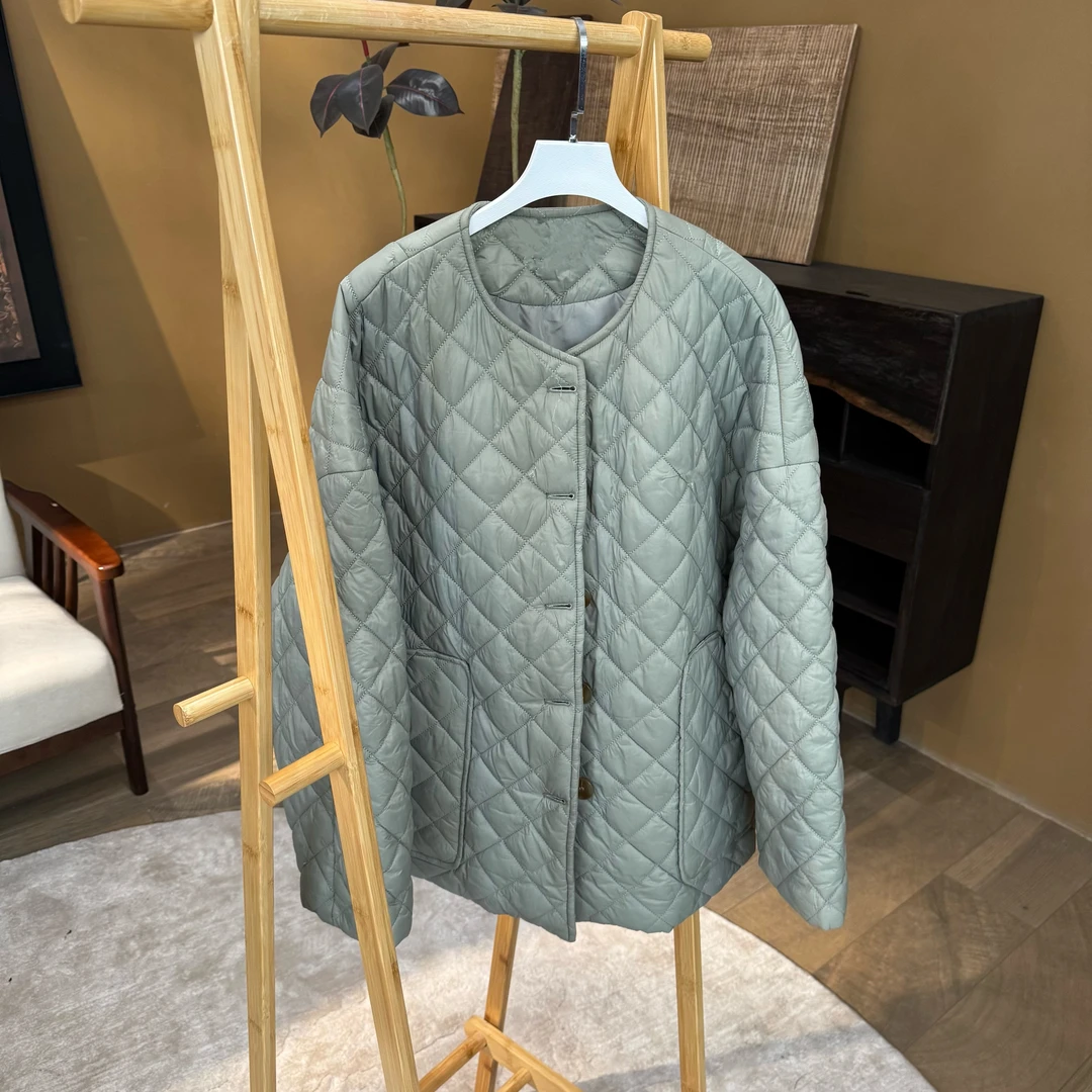 【大头韦韦】冬季轻薄菱格夹棉显瘦棉衣外套785280