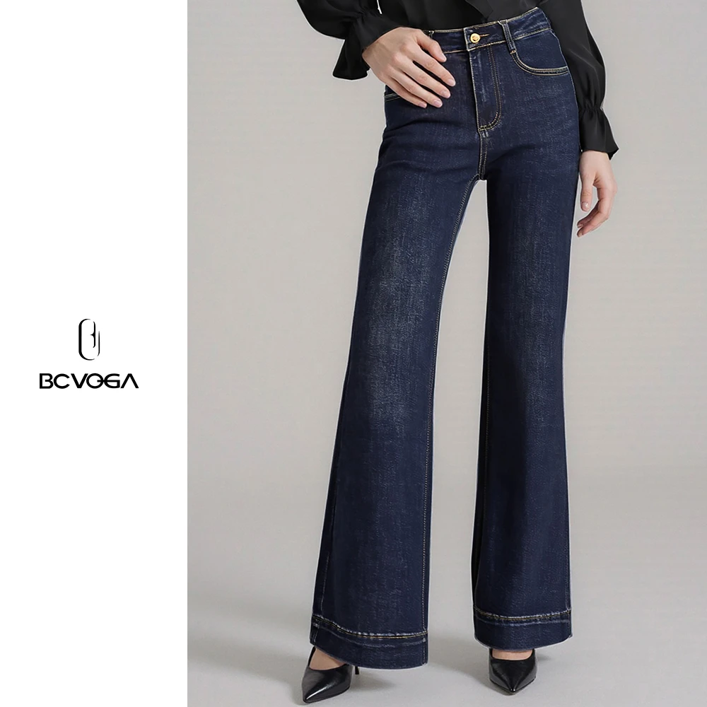BCVOGA喇叭裤直筒裤子长裤高腰显瘦女不贴身微喇裤休闲秋冬牛仔裤