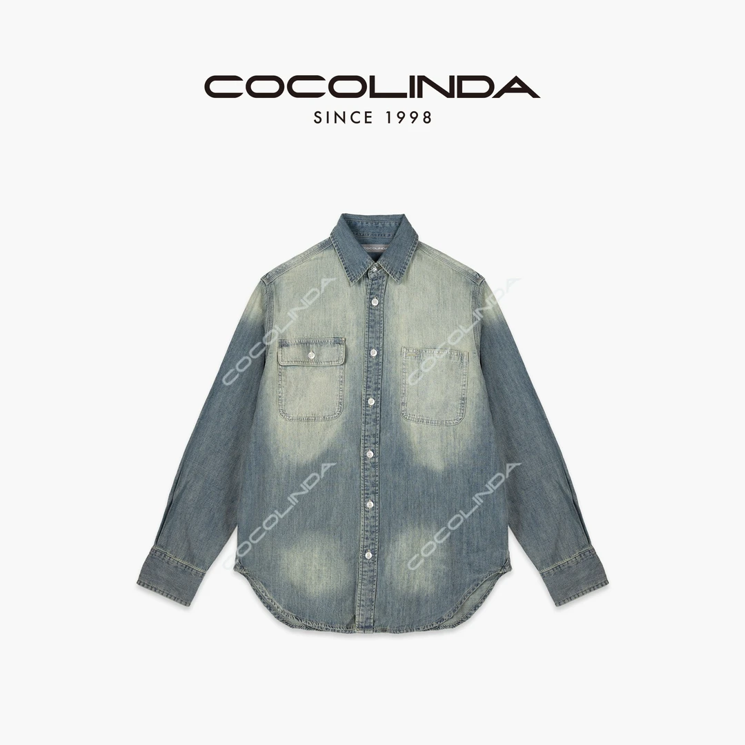 COCOLINDA | 拉夫风美式老钱男女CP超薄浅牛仔衬衫N2027