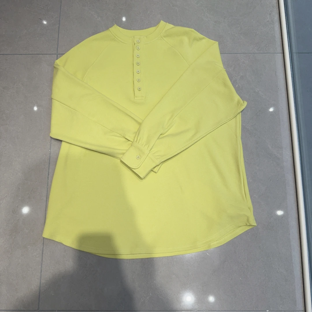 【MY SHAN】冬季新款加绒纯色简约慵懒风圆领宽松百搭长袖T恤7928