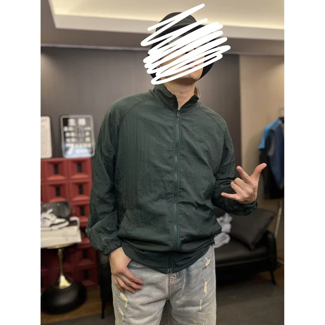 29634-春秋网格纯色简约夹克外套风衣(波哥试穿M)