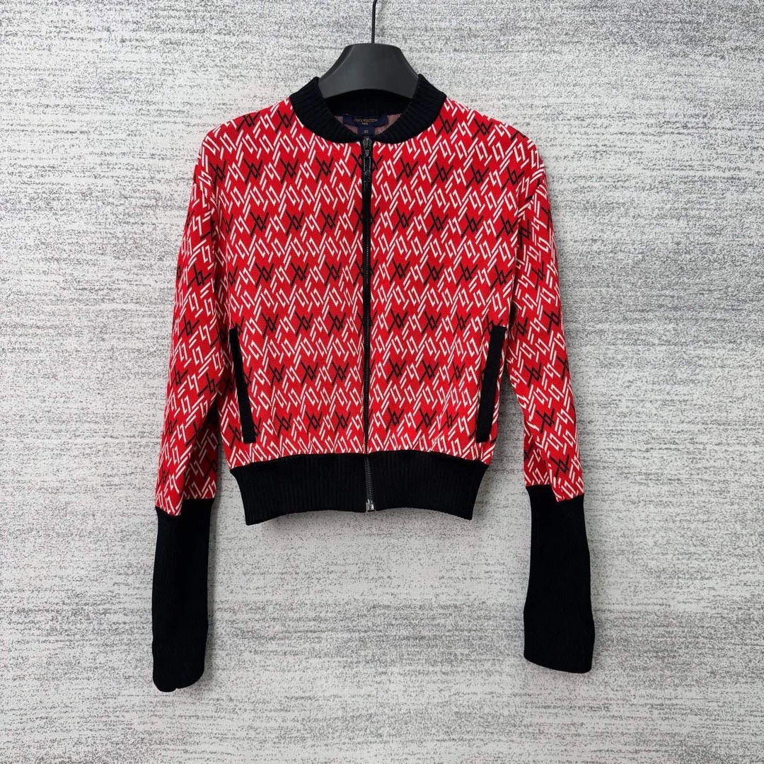 未使用 LouisVuitton/路易威登 A100577/不规则针织拉链开衫/XS码