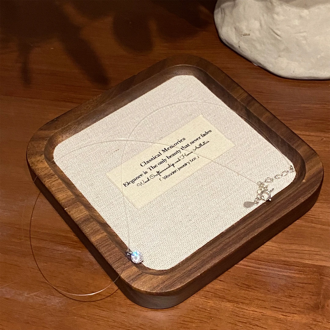 坠链均925银合成锆石 【两爪鱼线】气质精致镶嵌设计感项链A1279