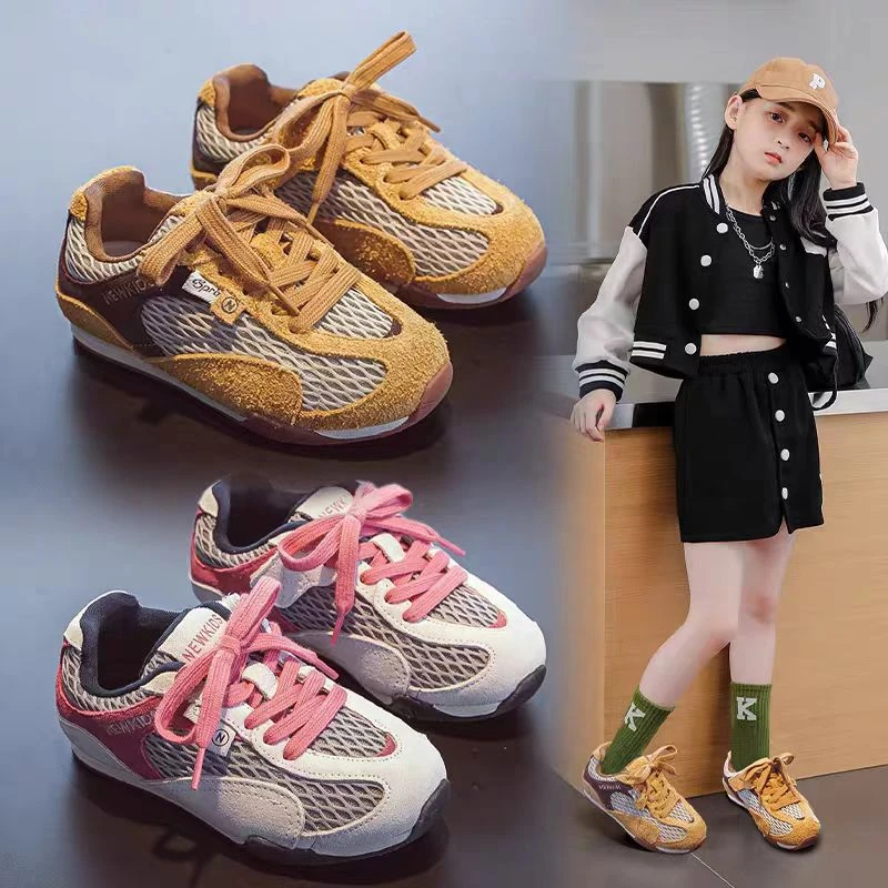 女童潮款运动鞋儿童透气休闲鞋男童6-12女童板鞋新款2025爆款潮款