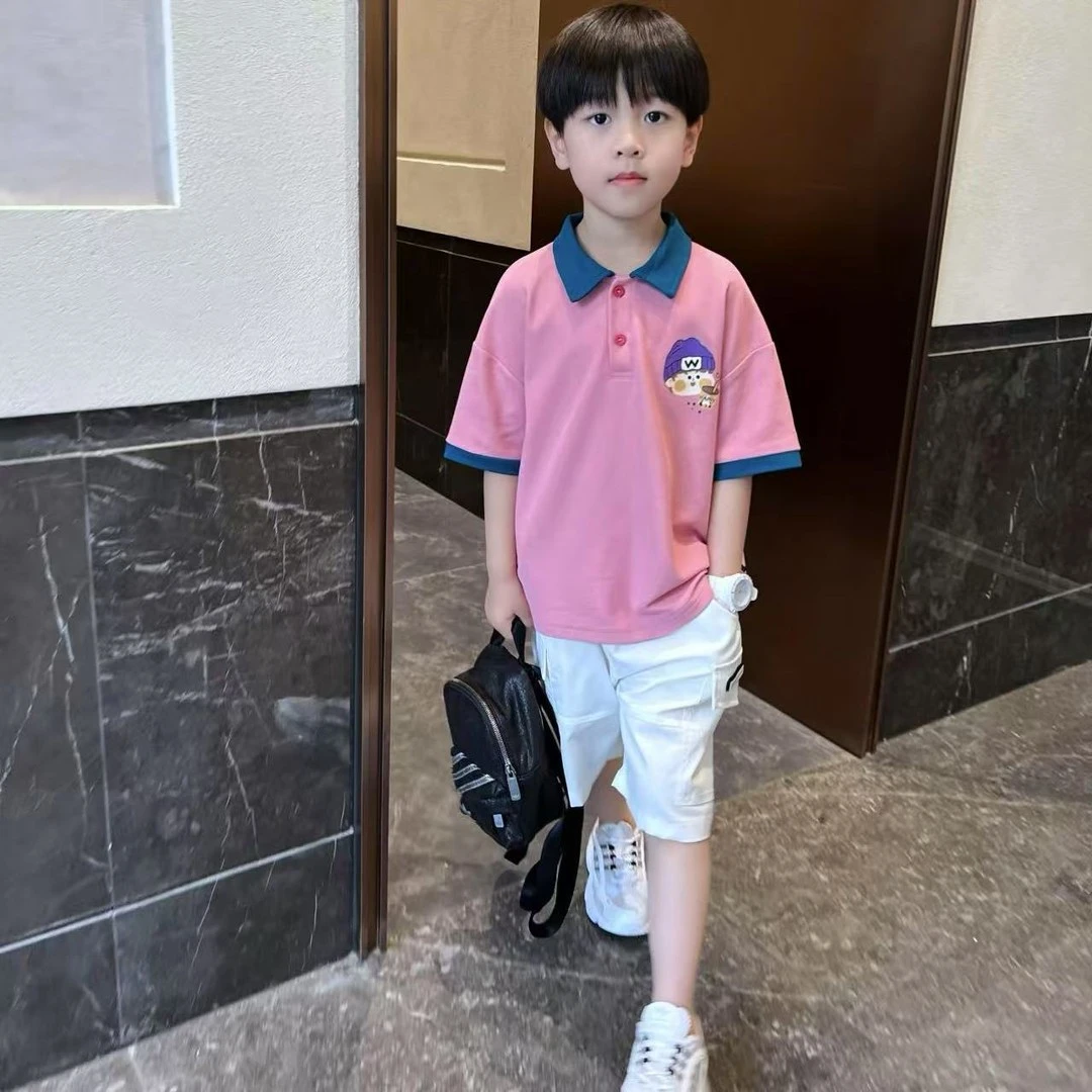 男童2025新款夏季套装韩版夏季儿童短袖男孩polo衫短袖短裤两件套