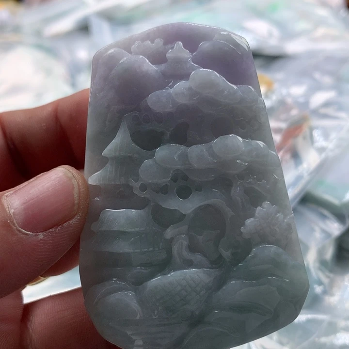 翡翠未镶嵌颈饰保真天然a货翡翠