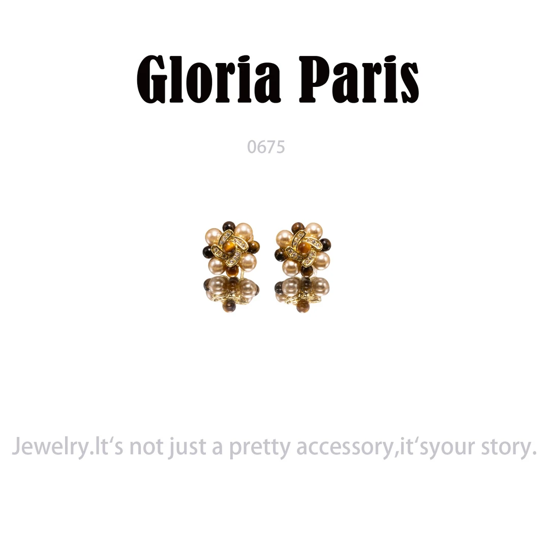 铜合金耳饰 少女风植物花卉简约风千金风精致优雅小众复古~0675