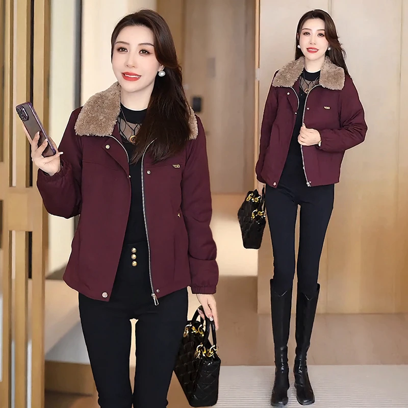 时尚派克服短外套女2025冬季新款时髦洋气宽松显瘦加绒保暖上衣潮