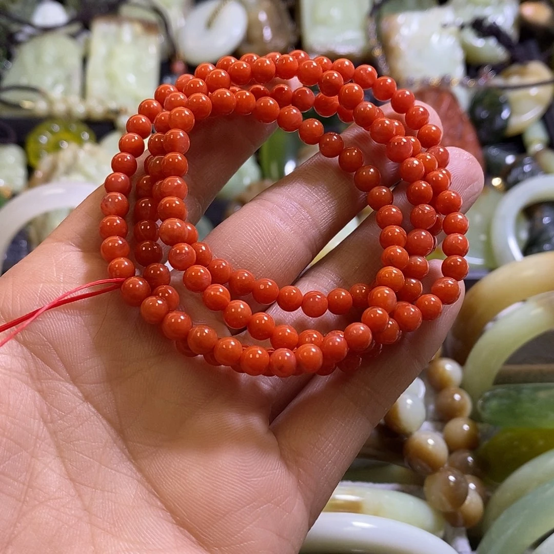南红玛瑙未镶嵌手链