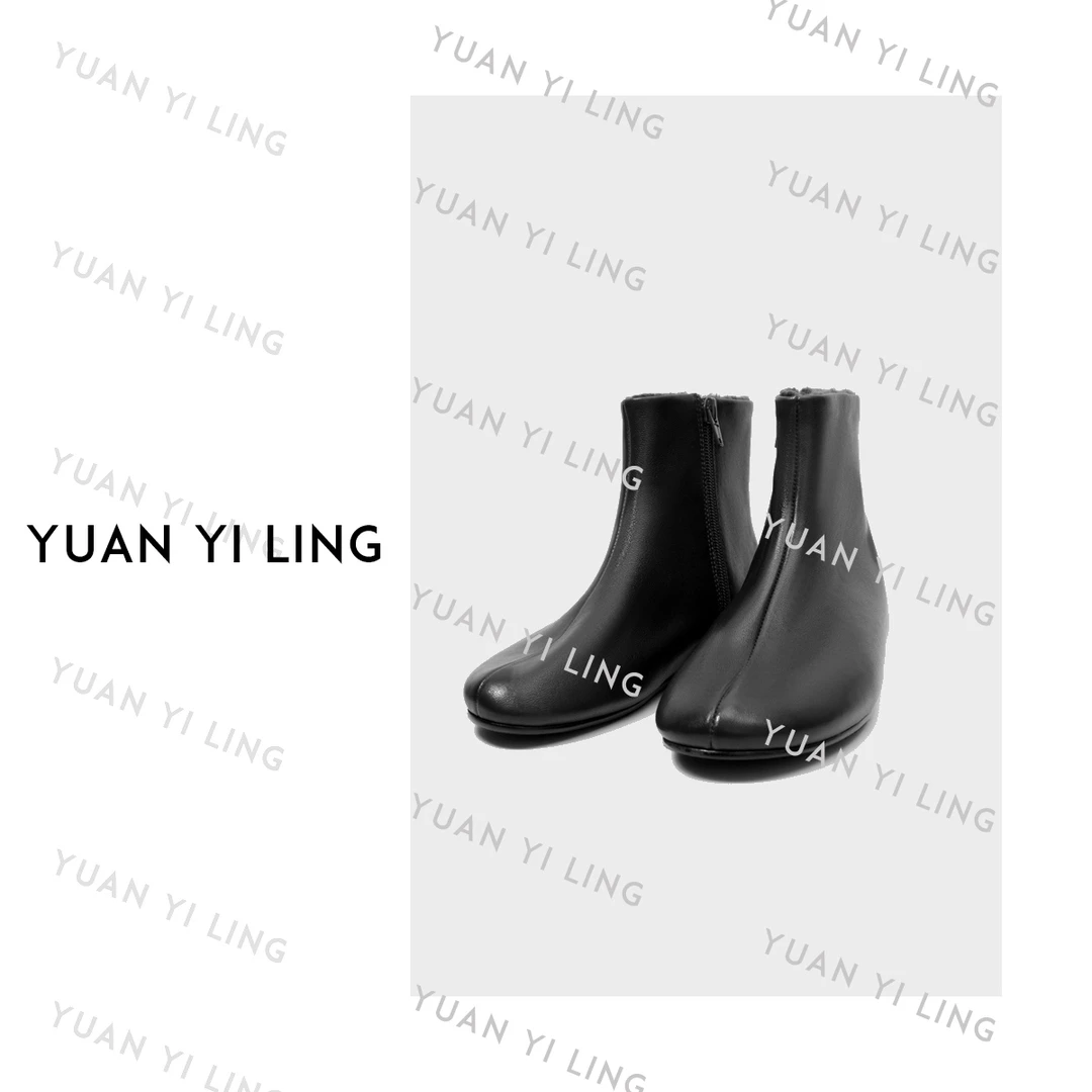 袁艺灵【博主靴】zeze精选小羊皮复古ins氛围感百搭休闲皮靴1229