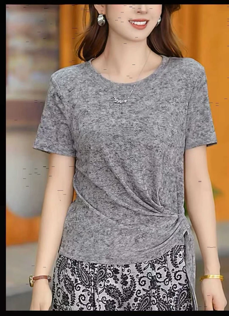 夏季时尚收腰显瘦百搭上衣