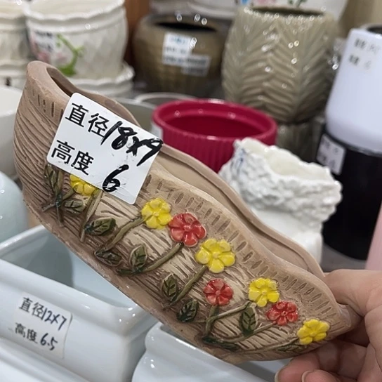多肉绿植陶瓷花盆9.9包邮，有孔