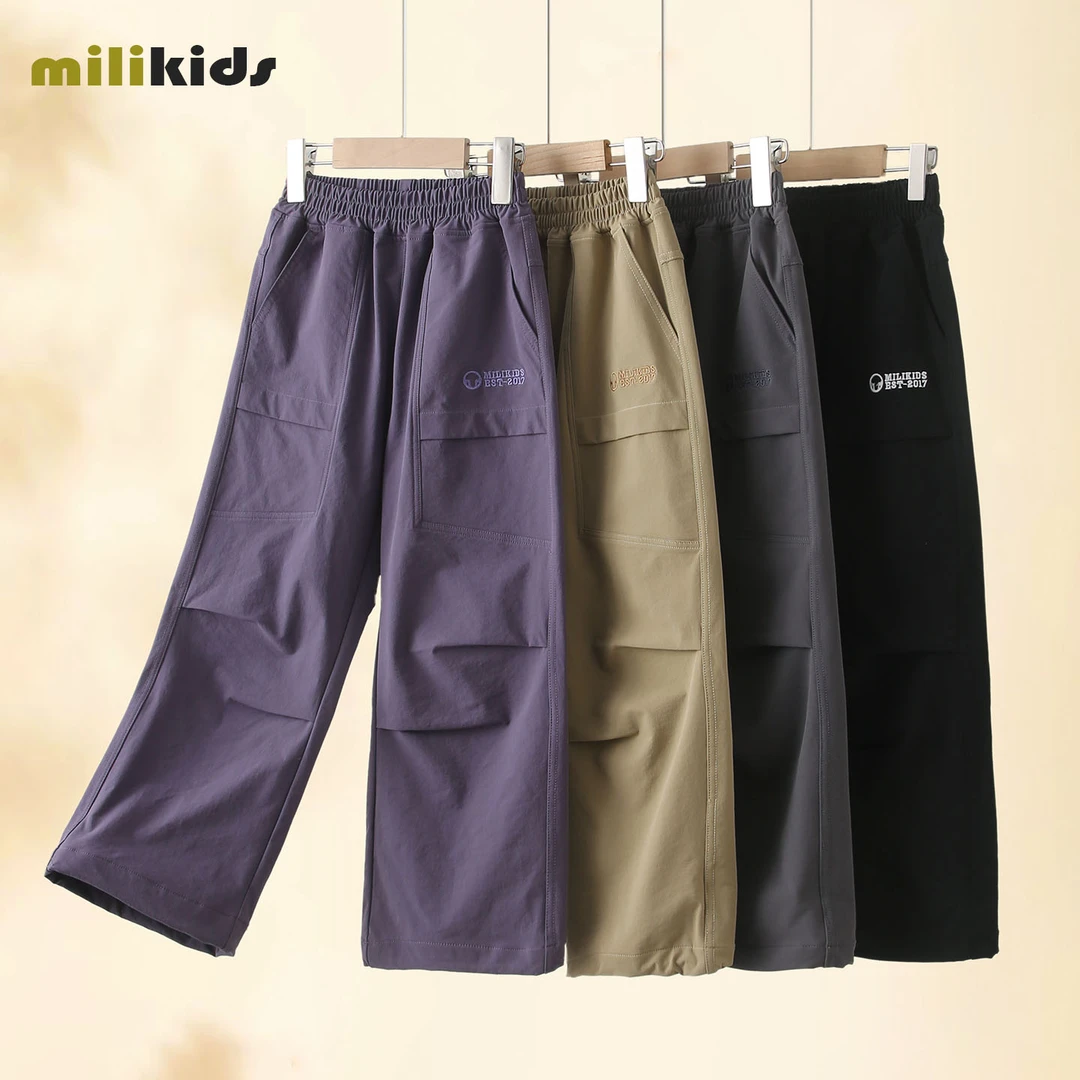 女童工装裤春秋款2025新款女孩儿童秋装运动阔腿裤女大童秋季裤子