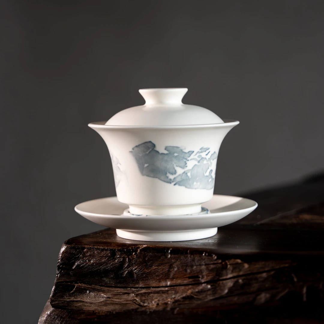 青川·踏云川155ml三才盖碗父亲节喝茶送礼茶具实用生日陶瓷杯