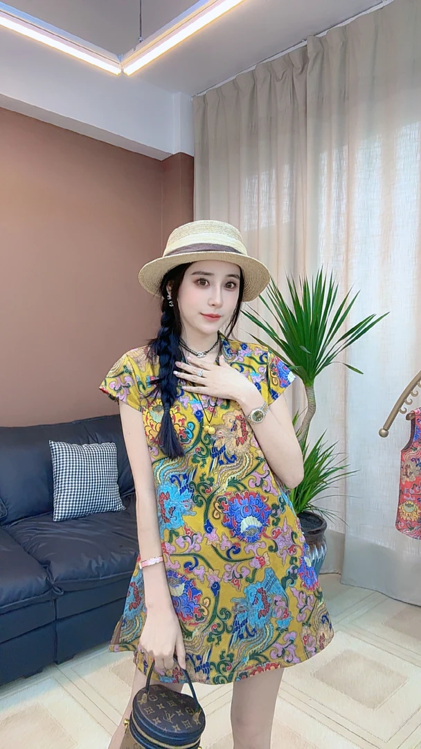 2025夏季新款新中式国风旗袍裙套装8