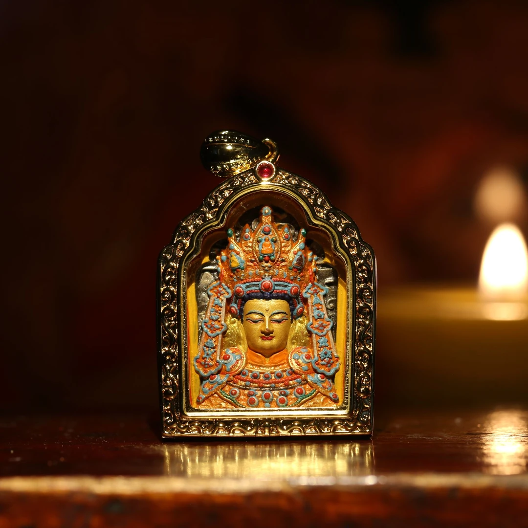 纯手绘立体唐卡觉沃擦擦随身吊坠