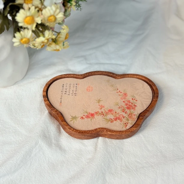 蝶影 胡桃木蝴蝶壶承干泡盘-20*12*2cm