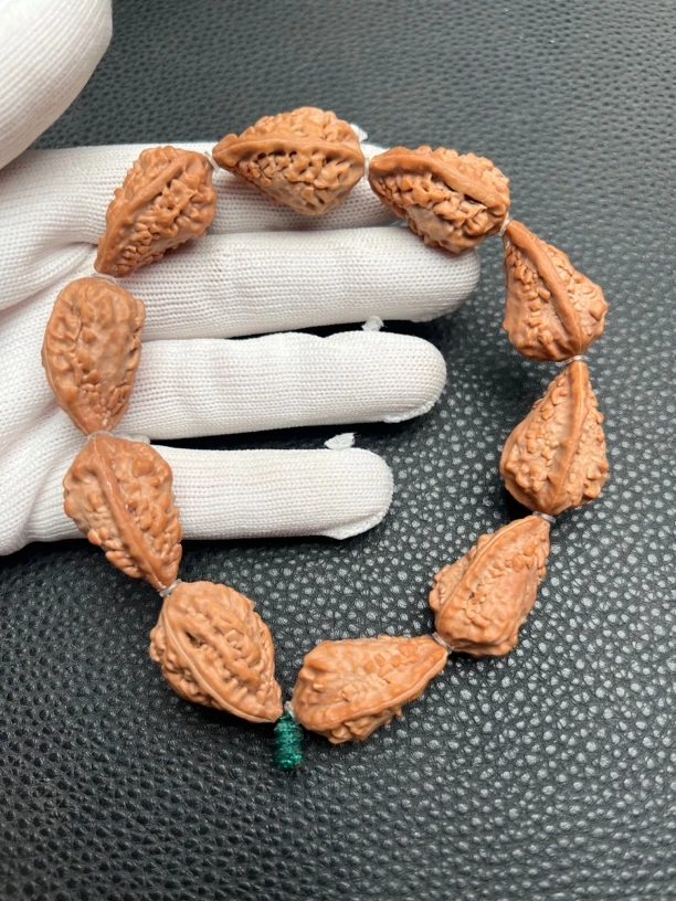 文玩核桃小秋子手串 原皮原色麒麟角 小尺寸17尺