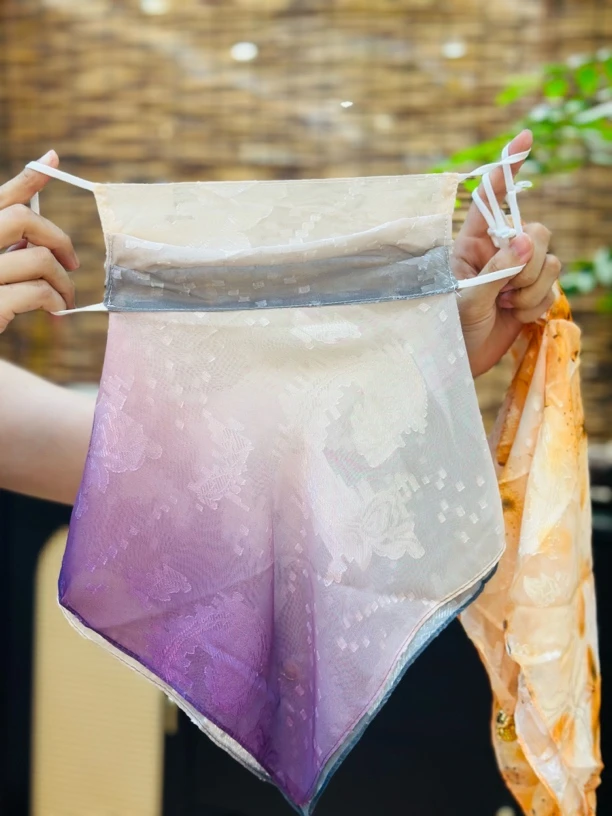 如意馆【防晒口罩】夏季遮阳精致丝缎防晒