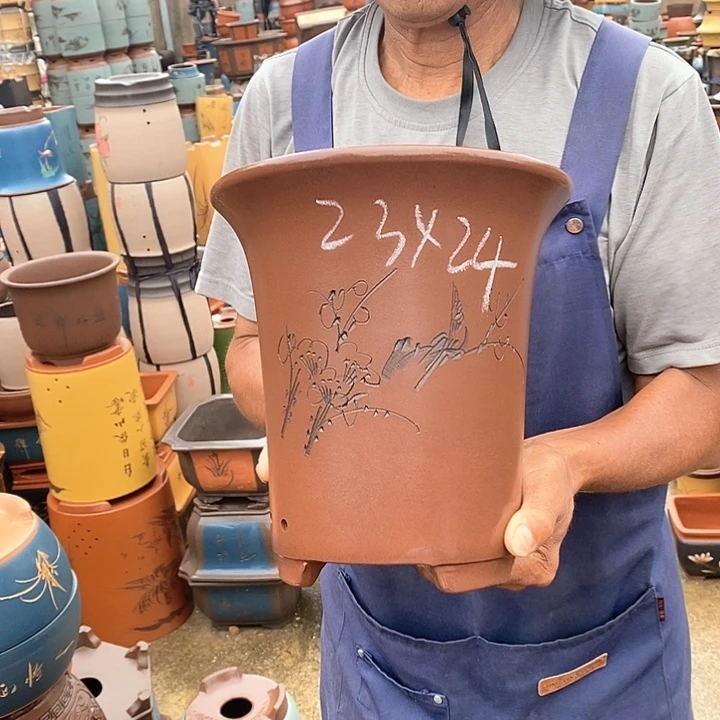 紫砂花瓶紫砂花盆