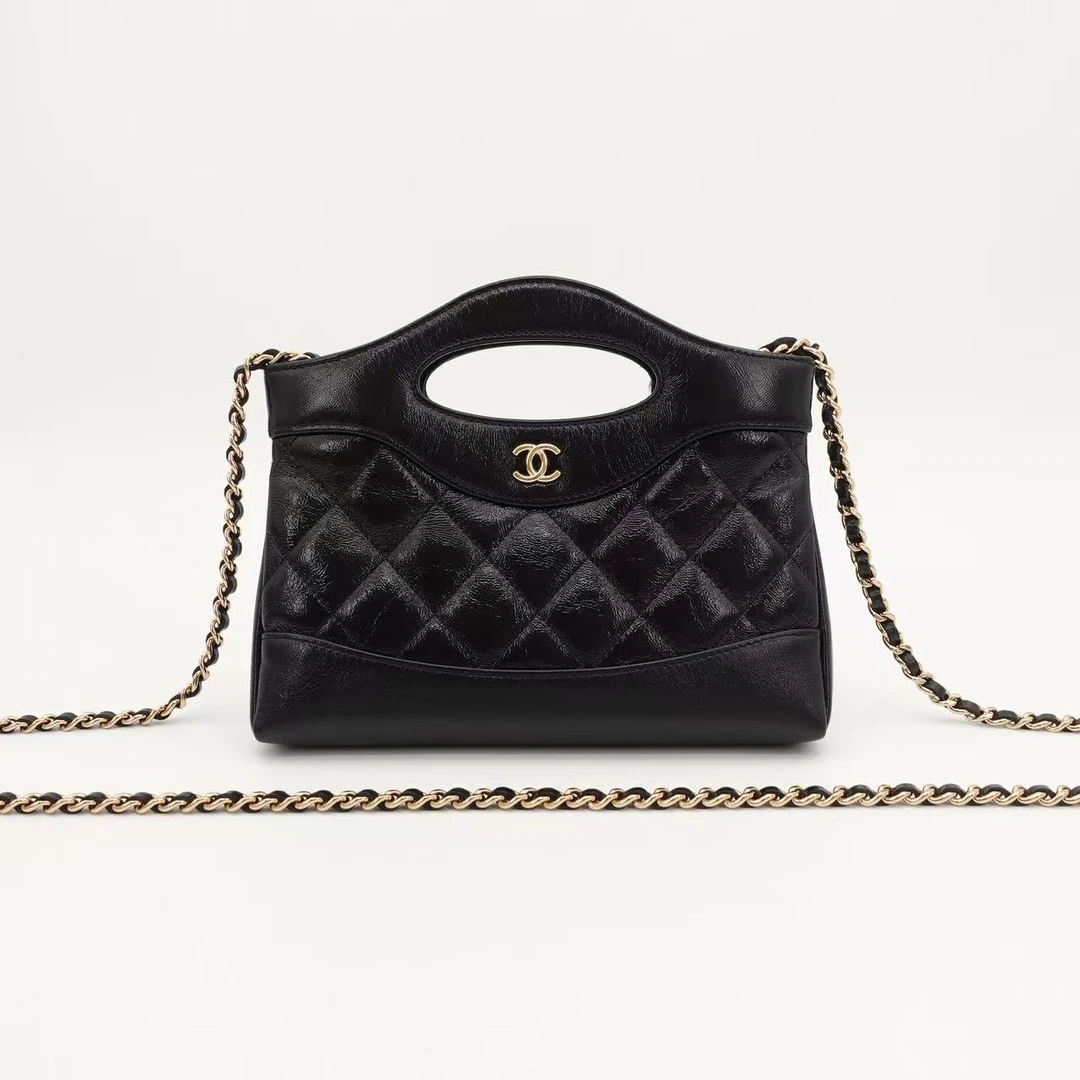 99新 Chanel/香奈儿 GGS香奈儿25p 31bag nano黑金羊皮芯85268417