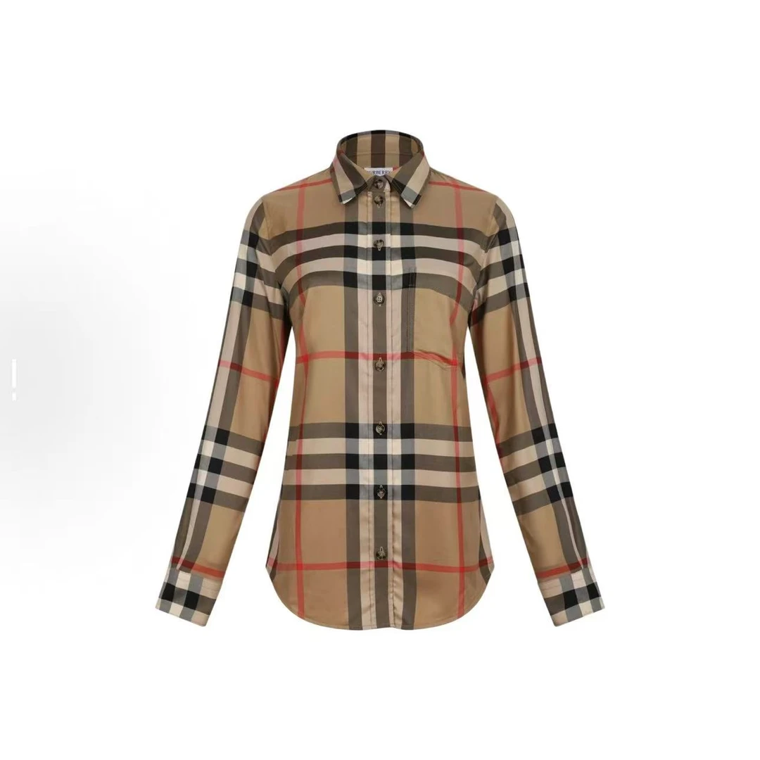 未使用 BURBERRY/博柏利 Burberry格纹单排扣长袖衬衫 yd