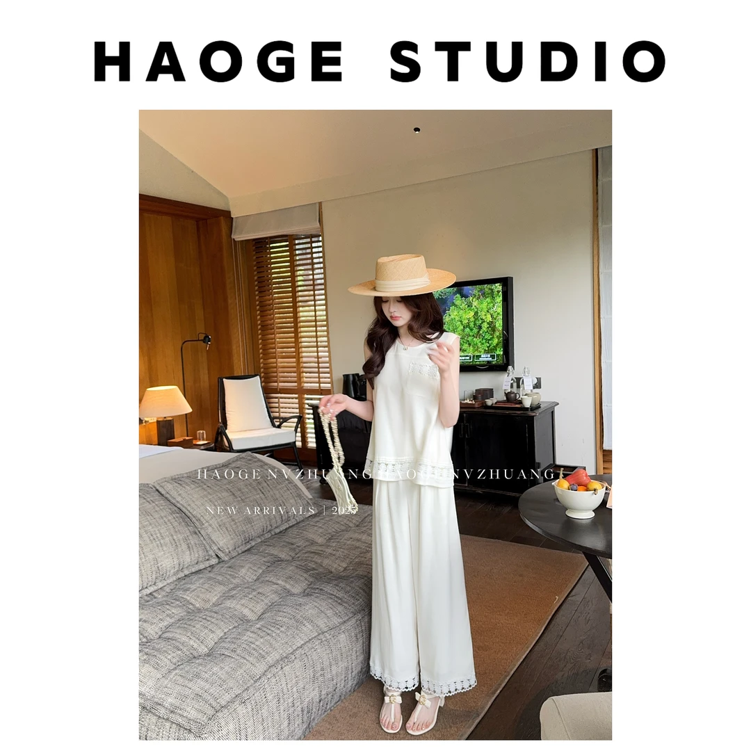 浩哥严选●悠闲度夏休闲裤预X5TZ0264A-CK气质时尚夏季法式设计感