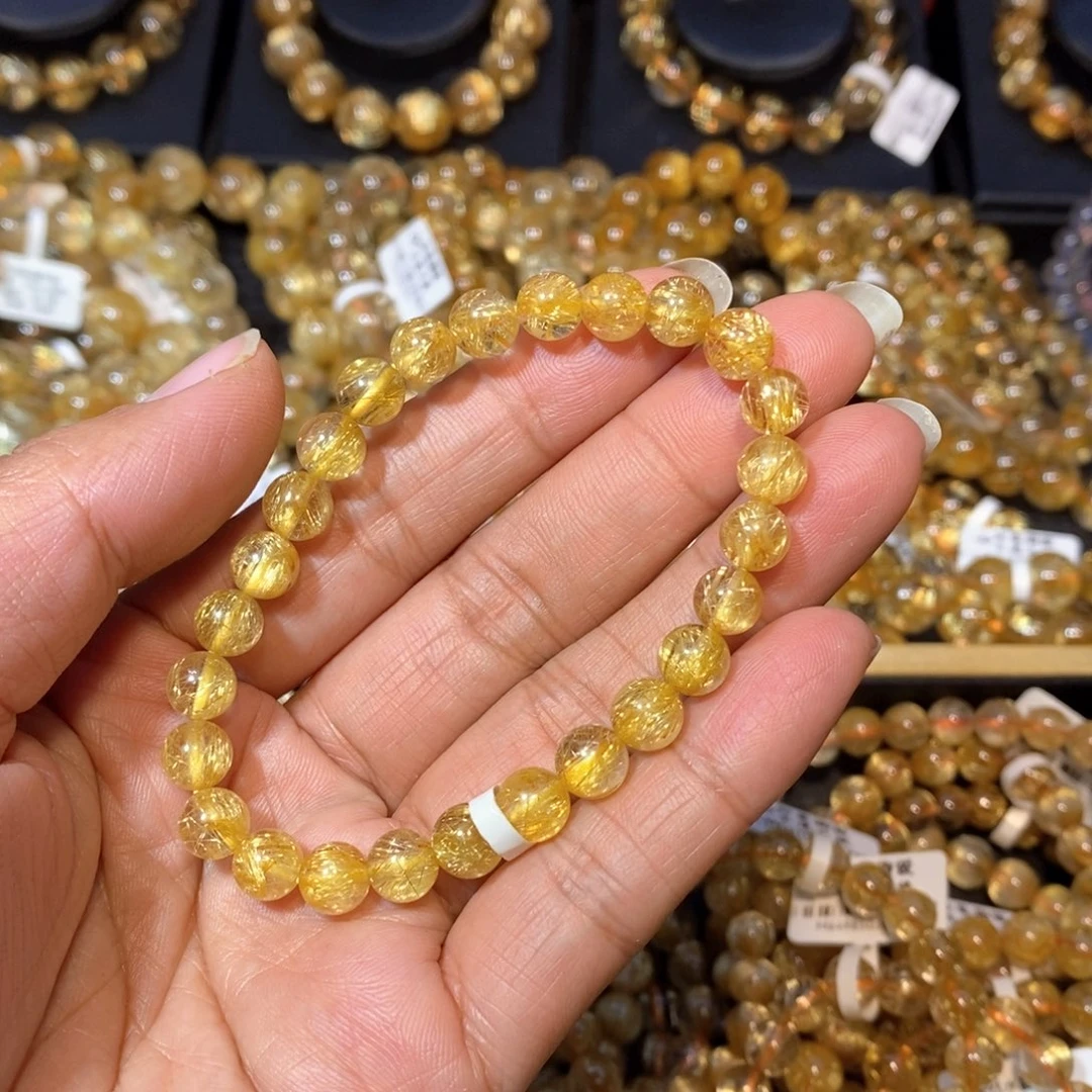 水晶手链未镶嵌柚***友手链7m m