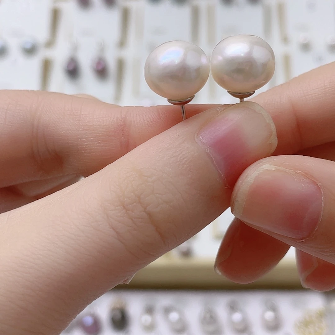 思***思耳饰银S925镶嵌淡水珍珠